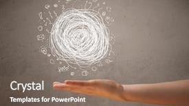  Presentation with chaos - Slide deck consisting of woman-presenting-chaos-concept background and a violet colored foreground