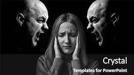  Presentation with ears - Amazing slide deck having woman psychology - young girl covering her ears backdrop and a dark gray colored foreground