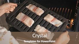  Presentation with broiler - Presentation theme enhanced with broilers - woman putting broiler pan background and a violet colored foreground