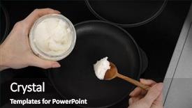  Presentation with coconut oil - PPT theme consisting of woman putting coconut oil background and a black colored foreground