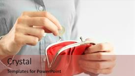  Presentation with sexy santa woman red - Beautiful presentation featuring woman putting coin into red backdrop and a red colored foreground