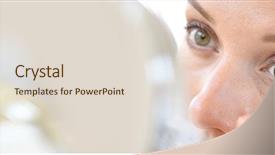  Presentation with eye - Slides having woman putting eye lenses background and a lemonade colored foreground