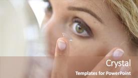  Presentation with woman colored parachute - Amazing theme having woman putting lenses backdrop and a coral colored foreground