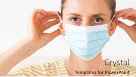  Presentation with coronavirus - Beautiful slide deck featuring woman-putting-on-a-medical backdrop and a lemonade colored foreground