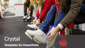  Presentation with ice rink - Cool new presentation with woman putting on ice backdrop and a dark gray colored foreground