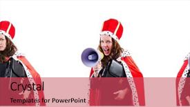  Presentation with queen - PPT layouts featuring woman queen in funny concept background and a red colored foreground