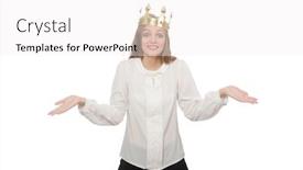  Presentation with crown - Slide deck with woman-queen-wearing-crown-isolated background and a white colored foreground