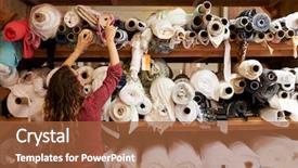  Presentation with fabric - Presentation theme consisting of woman reaching to select fabric background and a red colored foreground