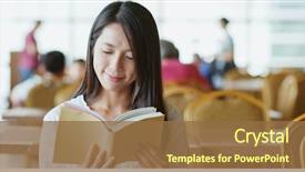  Presentation with restaurant booking - Cool new presentation theme with woman read on book inside backdrop and a tawny brown colored foreground