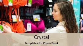  Presentation with price - Slide deck enhanced with woman reading a price tag background and a soft green colored foreground