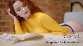  Presentation with coronavirus - Beautiful slides featuring woman-reads-the-book-during backdrop and a yellow colored foreground