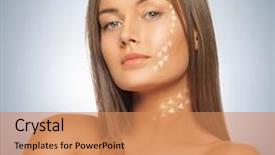  Presentation with cosmetic surgery - Beautiful slides featuring woman ready for cosmetic surgery backdrop and a coral colored foreground