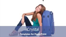  Presentation with summer holiday - Presentation theme consisting of woman ready for summer holiday isolated on white background and a ocean colored foreground