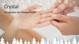  Presentation with fir tree - Beautiful slides featuring woman receiving a hand massage backdrop and a lemonade colored foreground