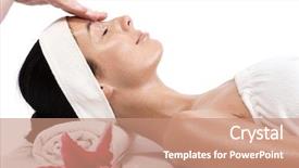  Presentation with face massage spa skin - Cool new presentation with woman receiving facial massage beauty backdrop and a coral colored foreground