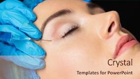  Presentation with examination - Slide deck having surgery surgical - woman receiving injection on her background and a lemonade colored foreground