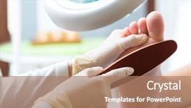  Presentation with spa day - Slide set with woman receiving podiatry treatment background and a  colored foreground