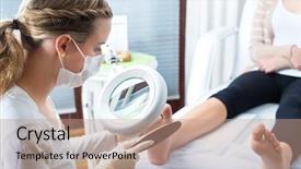  Presentation with spa day - Amazing presentation having woman receiving podiatry treatment backdrop and a coral colored foreground