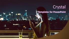  Presentation with woman sad - Cool new PPT layouts with woman-receiving-sad-message backdrop and a  colored foreground