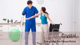  Presentation with traffic accident - Audience pleasing slides consisting of woman recovering after traffic accident backdrop and a  colored foreground