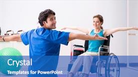  Presentation with traffic accident - Presentation theme consisting of woman recovering after traffic accident background and a  colored foreground