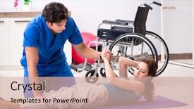  Presentation with traffic accident - Slide deck featuring woman recovering after traffic accident background and a  colored foreground