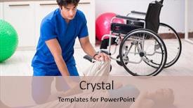  Presentation with traffic accident - Cool new PPT theme with woman recovering after traffic accident backdrop and a soft green colored foreground