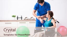  Presentation with traffic accident - Cool new PPT theme with woman recovering after traffic accident backdrop and a lemonade colored foreground