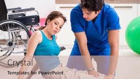  Presentation with traffic accident - Cool new theme with woman-recovering-after-traffic-accident backdrop and a soft green colored foreground