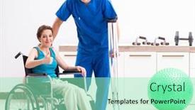  Presentation with traffic accident - Beautiful slide deck featuring woman-recovering-after-traffic-accident backdrop and a mint green colored foreground