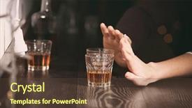  Presentation with alcohol - PPT theme consisting of woman refusing to drink alcohol background and a tawny brown colored foreground