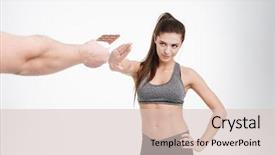  Presentation with white chocolate - Cool new slides with woman refusing to take chocolate backdrop and a lemonade colored foreground