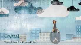  Presentation with floor - PPT theme enhanced with woman relax on floor background and a  colored foreground