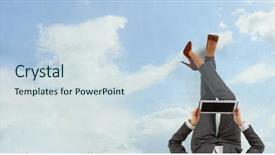  Presentation with director - Cool new slides with woman relax on floor backdrop and a  colored foreground