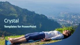  Presentation with himachal pradesh - Amazing slide set having awana - healthy life exercise concept backdrop and a ocean colored foreground