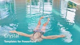  Presentation with hydrotherapy - Cool new PPT theme with woman-relaxes-with-water-yoga backdrop and a teal colored foreground