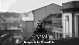  Presentation with photograph - Theme having woman-relaxing-by-an-ancient background and a dark gray colored foreground