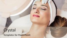  Presentation with indian woman face beauty - PPT theme having woman relaxing during non-surgical background and a lemonade colored foreground