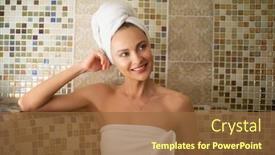  Presentation with steam - PPT layouts with woman-relaxing-in-a-steam background and a tawny brown colored foreground