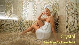  Presentation with steam - Slides enhanced with woman-relaxing-in-a-steam background and a coral colored foreground