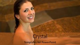  Presentation with relaxing - Presentation with woman relaxing in a thermal background and a red colored foreground