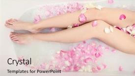  Presentation with foam - Slide set enhanced with woman relaxing in bath background and a lemonade colored foreground