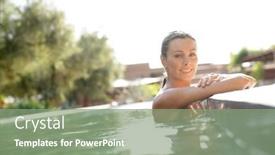  Presentation with moroccan - Audience pleasing theme consisting of woman-relaxing-in-beautiful-moroccan backdrop and a seafoam green colored foreground