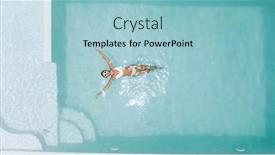  Presentation with clear water - PPT theme with woman-relaxing-in-clear-pool background and a light blue colored foreground