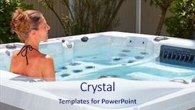  Presentation with hot tub - PPT layouts featuring woman relaxing in hot tub background and a sky blue colored foreground