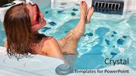  Presentation with hot tub - Amazing PPT layouts having woman relaxing in hot tub backdrop and a  colored foreground