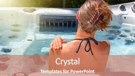  Presentation with hot tub - Cool new theme with woman relaxing in hot tub backdrop and a coral colored foreground