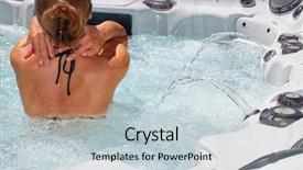  Presentation with hot tub - Slide deck with woman relaxing in hot tub background and a lemonade colored foreground