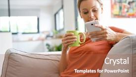  Presentation with sensuality woman black angel relaxing - PPT theme having woman relaxing in sofa connected background and a red colored foreground