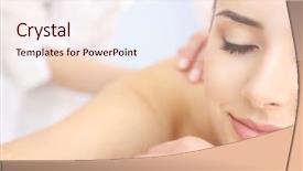  Presentation with spa salon - Cool new slides with woman relaxing in spa salon backdrop and a lemonade colored foreground